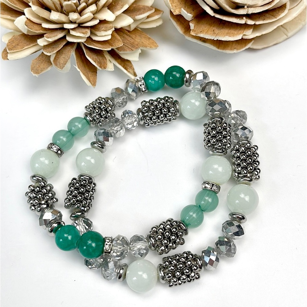 WHBM MINT DOUBLE STRETCH BRACELET